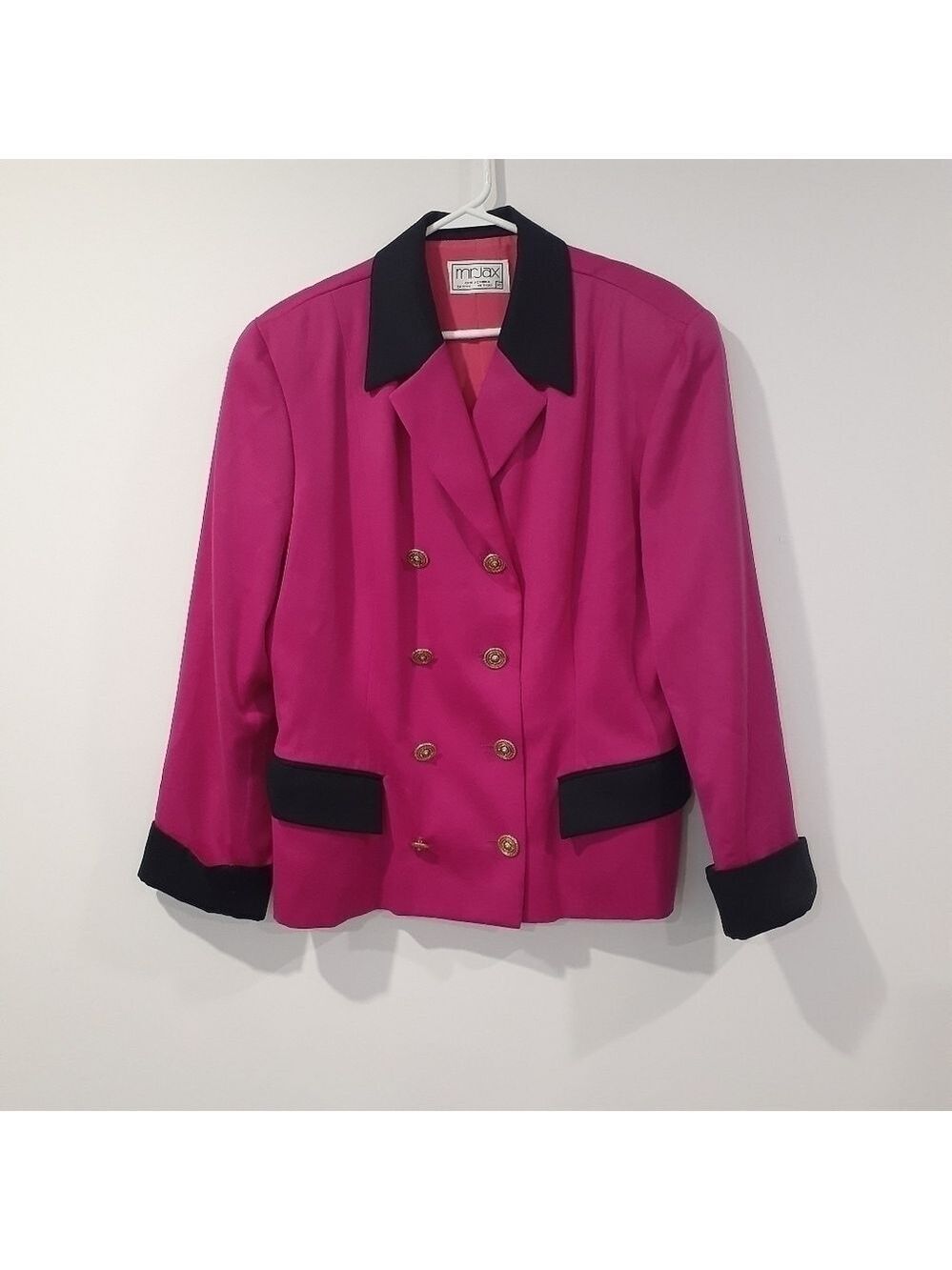 Retro 80's Wool Barbiecore Magenta Businesscore Blazer